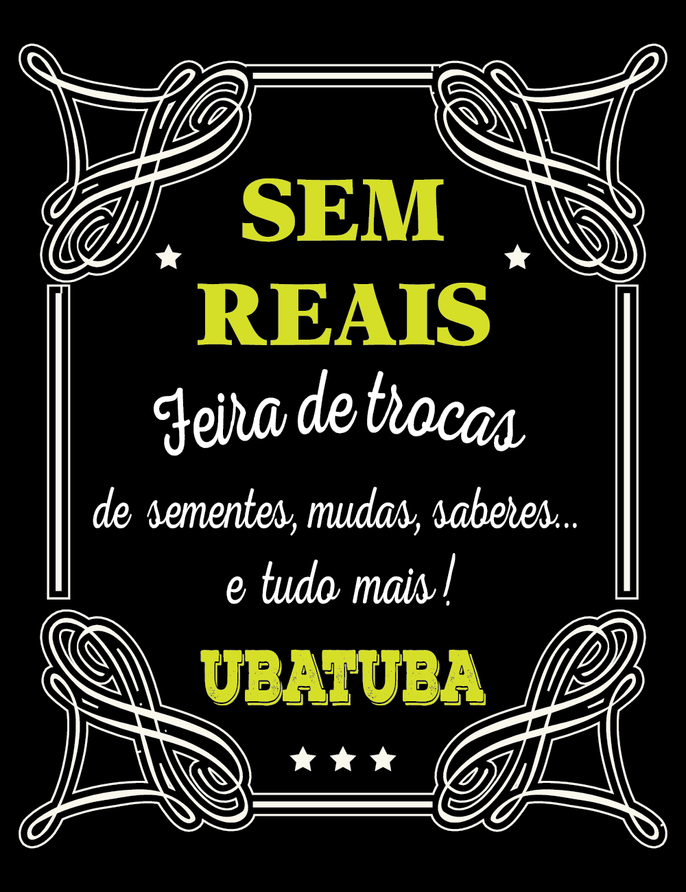 Sem reais marca original fundo preto