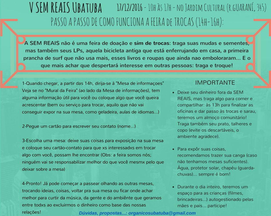 V sem reais como funciona a feira
