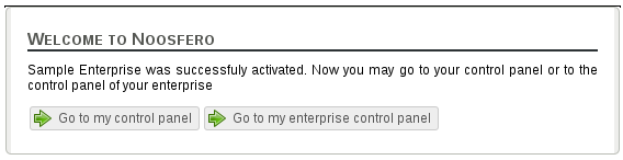 Conclusion of enterprise activation Conclusion of enterprise activation