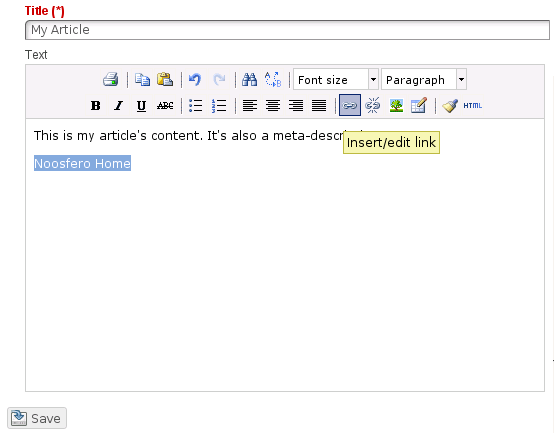 Insert links on an article Insert links on an article
