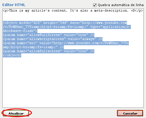 Insert html popup on an article Insert html popup on an article
