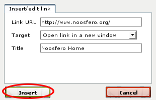 Insert link popup on an article Insert link popup on an article
