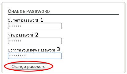 Changing password Changing password