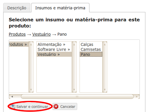 Inputs tab Inputs tab