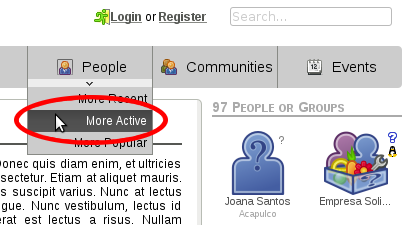 More active people on top menu More active people on top menu