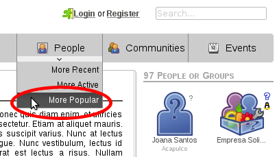 More popular people on top menu More popular people on top menu