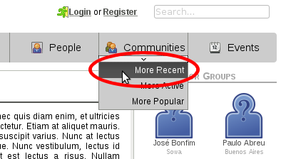 More recent communities on top menu More recent communities on top menu