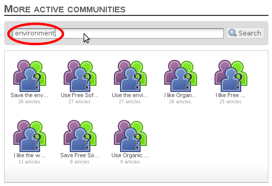 More active communities search field More active communities search field