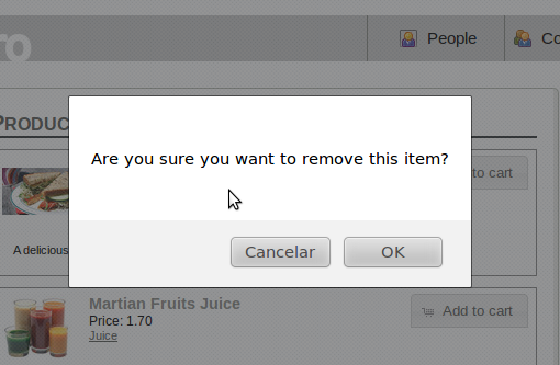 Delete confirmation