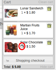 Quantity updated