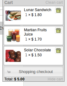 Cart with some products